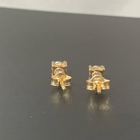 Diamond Stud Earrings Genuine.  (R) - Picture 3 of 4